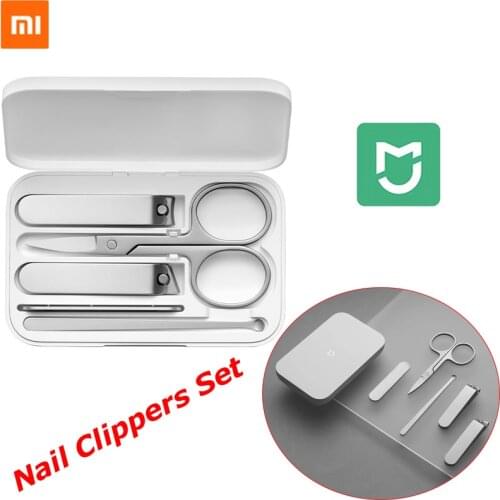 100% Xiaomi Mijia Stainless Steel Nail Clippers With Anti-splash cover Trimmer Pedicure Care Nail Clippers Professional File