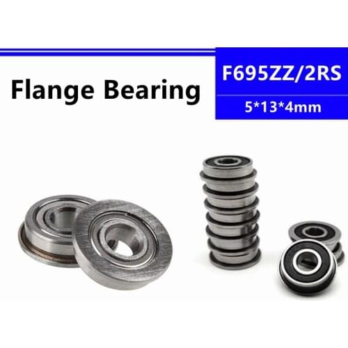 50pcs/100pcs F695ZZ LF1350ZZ F695-2RS 5*13*4mm flange deep groove ball bearing 5x13x4mm Flanged bearing F695Z F695 F695RS