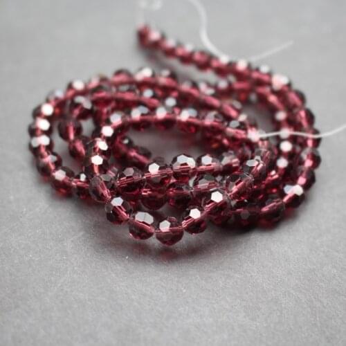 98pcs/lot 6mm Glass crystal beads Faceted Round Purple color Disco beads for jewelry making