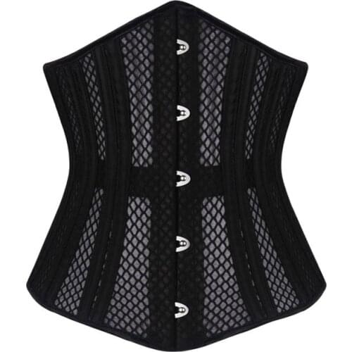 Burvogue Double Steel Boned Underbust Corset Breathable Waist Control Slimming Corset Sexy Lace Up Corset & Bustiers for Women