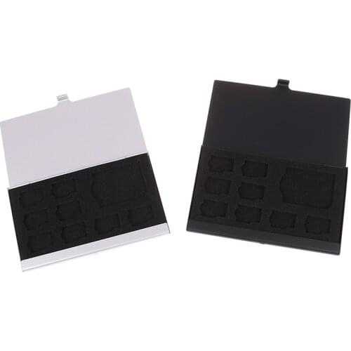 High Quality 8 in 1 Portable Aluminum Micro For TF/SD/SDHC/TF/MS Memory Card Storage Case Protector Holder SIM Card Accessories
