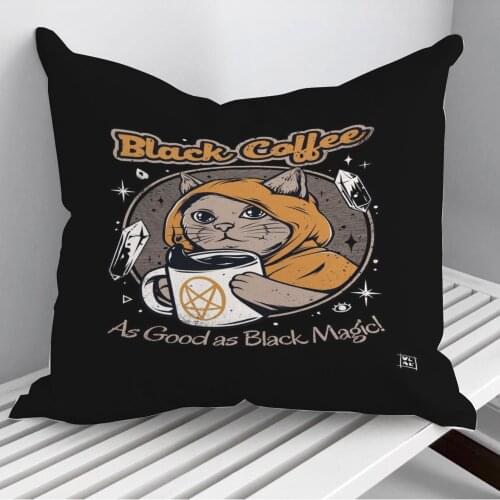 BLACK COFFEE Throw Pillows Cushion Cover On Sofa Home Decor 45*45cm 40*40cm Gift Pillowcase Cojines Dropshipping