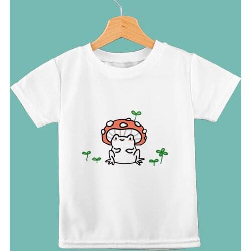 T-shirts Kids Funny Frog Mushroom Graphic Summer Baby Girl Clothes Spain Hot Sale Kids Ropa Aesthetic T shirts For Children