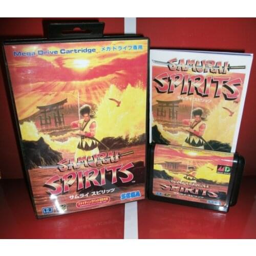 Samurai Spirits - MD Game Cartridge Japan Cover with box and manual For Sega Megadrive Genesis Video Game Console 16 bit MD card