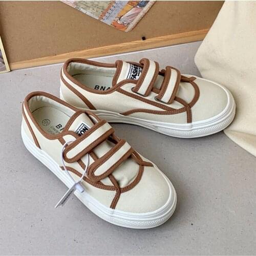 Velcro Sneakers Women Canvas Shoes Vulcanize 2021 Autumn New Female Casua Shoes Student Sneakers Comfortable Shoe