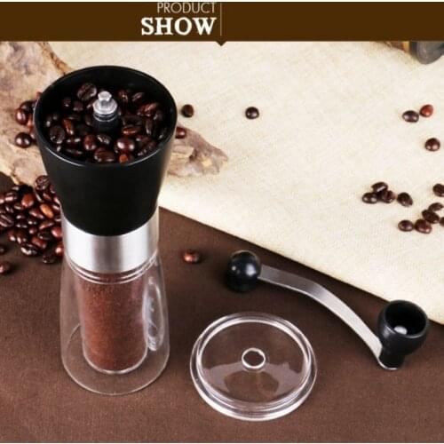 Handmade Coffee Bean Burr Grinders Mill Kitchen Tool Grinders Silver Coffee Grinder Mini Stainless Steel Hand Manual Home Cocina