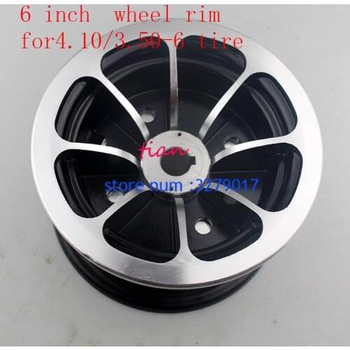2PCS 6-inch keyway Aluminum alloy wheel hub fits for 4.10/3.50-6 tyres inner tube 6 '' ATV kart car Scooter Snow sweeper rims