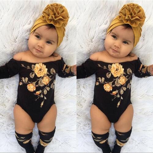 2PCS UK Newborn Baby Girl Off Shoulder Flower Romper+Leg Warmers Outfits Clothes 0-24months