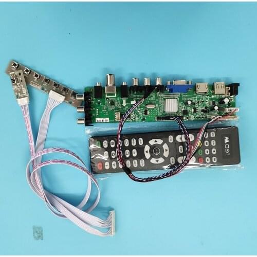 Kit For B173HW02 V0/B173HW02 V1 TV LVDS USB AV 40pin remote DVB-T2 VGA LED HDMI digital Signal controller board 1920X1080 WLED