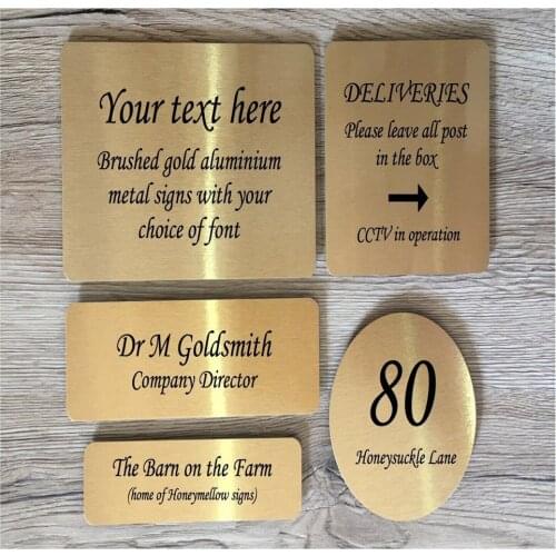 Aluminum-plastic Composite Board GOLD SIGN: ADD TEXT to PERSONALISE Custom-Made Blank Home Office Plaque