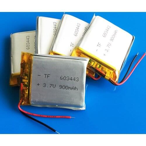 Lot 5 pcs 3.7V 900mAh lipo polymer lithium rechargeable battery for MP3 GPS navigator DVD recorder headset e-book camera 603443