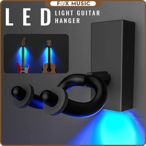 Guitar Wall Mount LED Light Guitar Hanger Wall Hook Holder Stand With Screws For Acoustic Electric Guitar Bass Banjo Mandolin