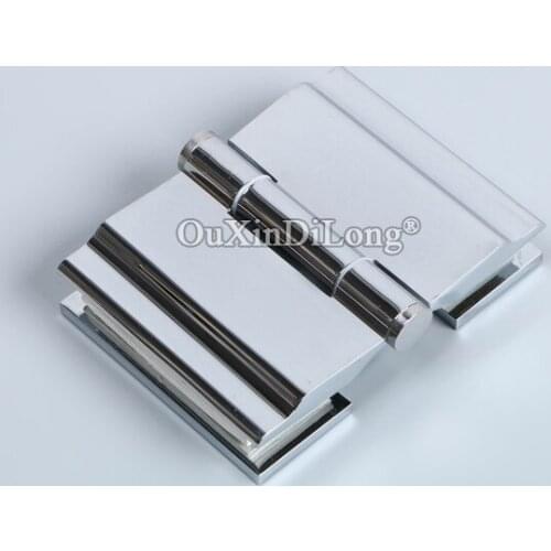 Brand New 2PCS Copper Frameless Bathroom Shower Glass Door Hinges Glass Shelf Fixed Holder Brackets Chrome Finished
