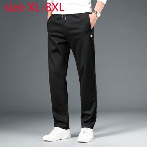 New Arrival Fashion Spring And Autumn Men Elastic Waist Straight Sweatpants Full Length Plus Size XL 2XL 3XL 4XL 5XL 6XL 7XL 8XL