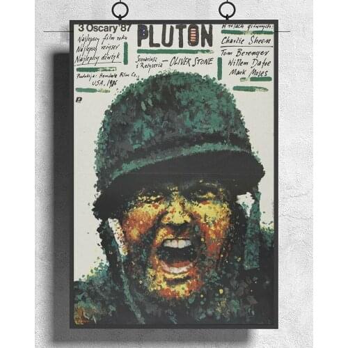 L102 PLATOON Movie Charlie Sheen RARE European Version Silk Fabric Poster Art Decor Indoor Painting Gift