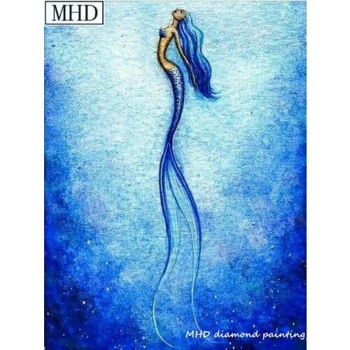Full square drill resin home decoration 5d diy diamond painting "mermaid" 3D mosaic diamond embroidery kit MAB170