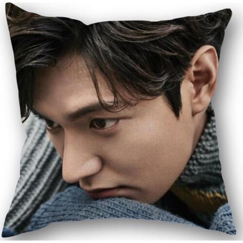 Custom Lee Min Ho Pillowcase Linen Cotton Fabric Pillowcases Wedding Pillow Cover Home Decorative size 45x45cm one side