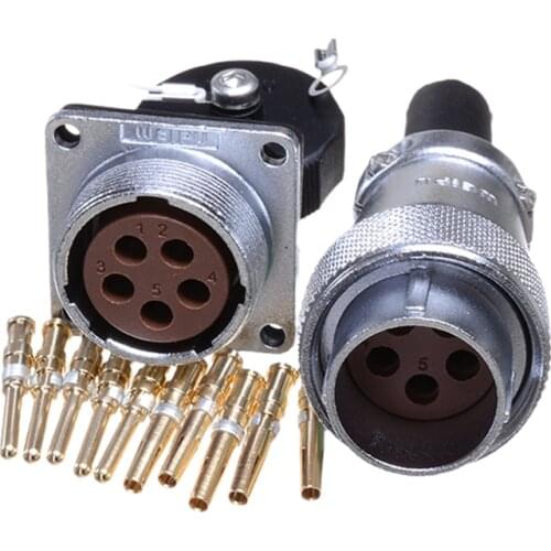 WS24 TQ+Z Industrial Waterproof Electrical Connector M24 4 5 9 12 Pin Cold Crimping Solderless Aviation Plug Socket Panel Mount