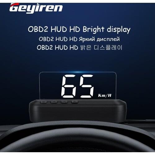 C100 HUD Display Intelligent Alarm System Universal Windshield Projector Driving Safety OBD2 Overspeed Warning