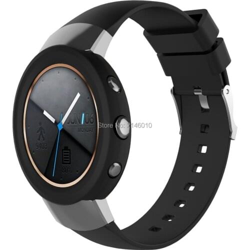 Replacement Rubber Watch band Wrist Strap+Protect Shell Case for ASUS ZENWATCH 3