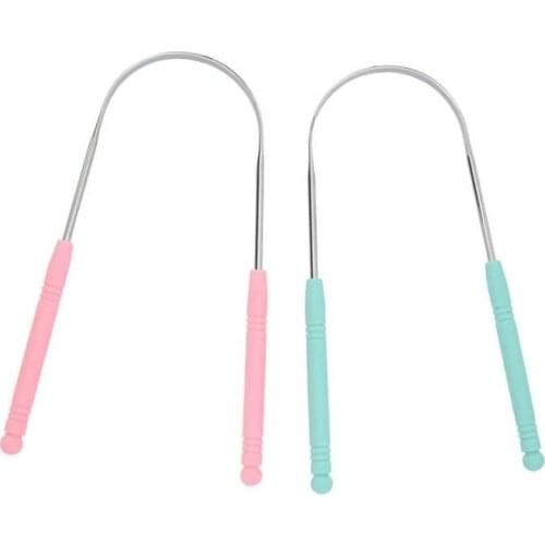 Steel Tongue Scraper Tongue Cleaner Brush Tongue Toothbrush Cleaning Coated Ongue Cleaner Fresh Breath Oral Care Tool