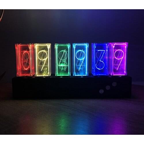 LED pseudo glow tube clock light luxury desk clock living room desk clock desktop creative pendulum clock luminous bedroom