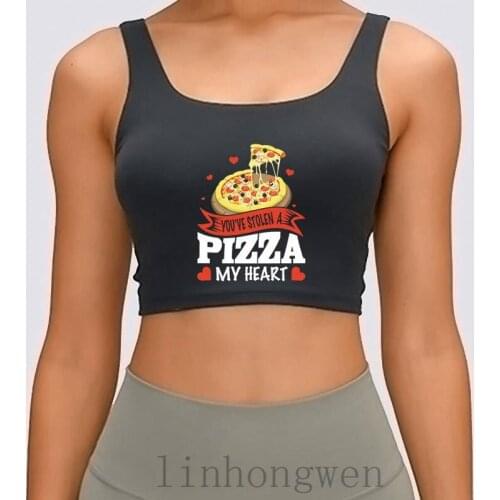 Stolen Pizza My Heart Funny Valentines Day Women Tank Top Design Breathable Summer Letters Fitness Plus Size XL Male Crop Top