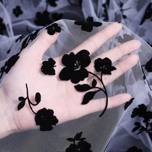 Veil net yarn flocking net rose black wedding dress childrens dress skirt DIY medium hard net yarn doll puff skirt