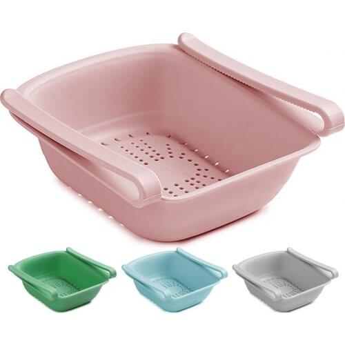 Pull-out Design Storage Basket Quick Drainage PP Food Grade Materials Good Clamping Drawer Basket for Home Plastic Storage Box