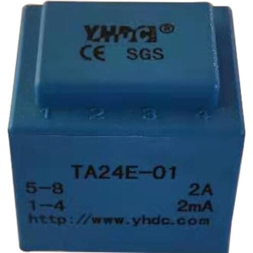 Free shipping YHDC TA24E-01/02 Primary Coil built-in type Current Transformer Input 2A/5A Output 2mA/2.5mA 5:5000 PCB Mounting
