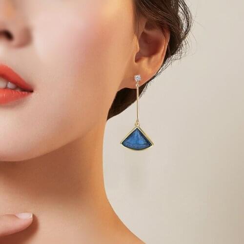 New Vintage Earrings 2020 Geometric CZ Earrings For Women Girl Resin Drop Earrings Brincos Fashion Jewelry Accessories