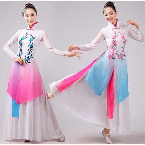 Women Chinese National Dancing Costume Female Yangko Dancing Dress Umbrella Dance Clothing Female Fan Dancing Dancer Wear 16