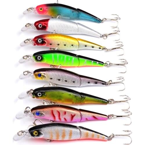 1Pcs 2-Segment Minnow Fishing Lure 9cm 7.7g Artificial model plastic Hard bait Bass Wobblers Swimming Carp Fishing Tackle Pesca