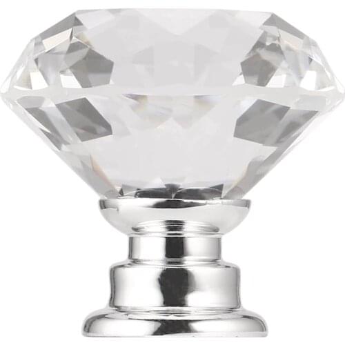 1pcs 30mm Diamond Crystal Glass Alloy Door Drawer Cabinet Wardrobe Pull Handle Knobs Drop Worldwide Store