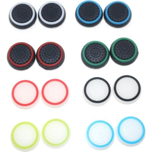 16PCS Double Rocker Enhanced Raised Silicone Rubber Analog Stick Thumb Grips Joystick Cover Caps For Playstation 4 PS4 Xbox One