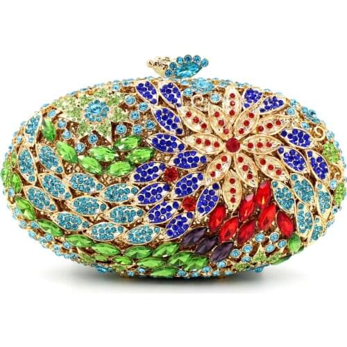 18.5x11CM Rhinestone Bag Corrugated Metal Crystal Evening Bag Diamond Bag Women Clutch Bag a6903