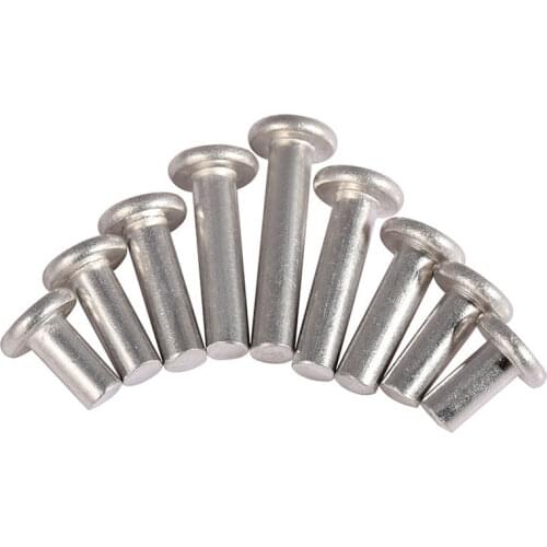 50/100Pcs M3 M4 M5 M6 GB109 Aluminium Solid Rivets AL Aluminum Knock Flat Head Solid Rivet