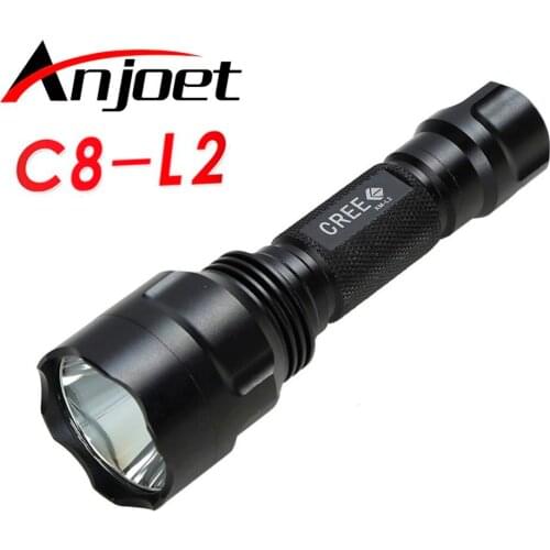 Anjoet Rechargeable Led Flashlight XML L2 Waterproof 1 Mode 18650 Battery Tactical Hunting Camping Bicycle Flash Light torch