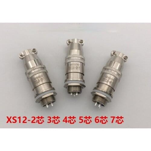 Aviation Plug Socket XS12-2 3 4 5 6 7-pin Round Push-pull Quick Connector with Hole 12