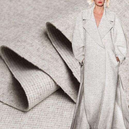 White Waxberry 900g/m Thicken Double-Side Plaid Herringbone Australian Wool overcoating Sewing DIY Clothes Fabrics Freeshipping