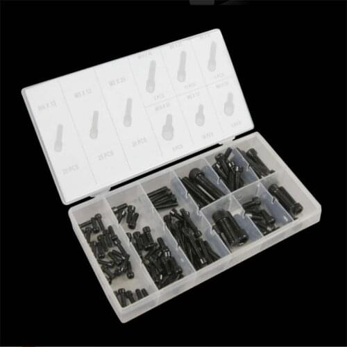 Free shipping!106pcs Hardware Hex Bolt Black Finish with a Box