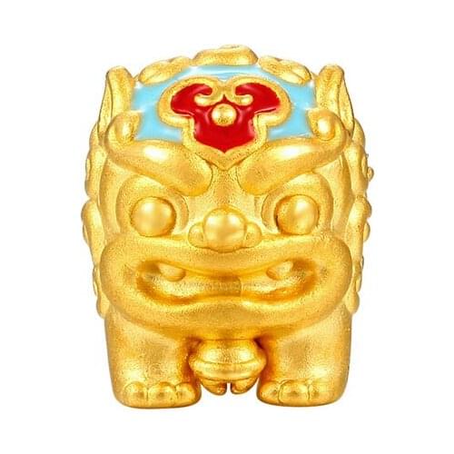 High Quality 24K Yellow Gold Lion Bracelet 999 Gold 3D Hard Gold Lion Bracelet For Children