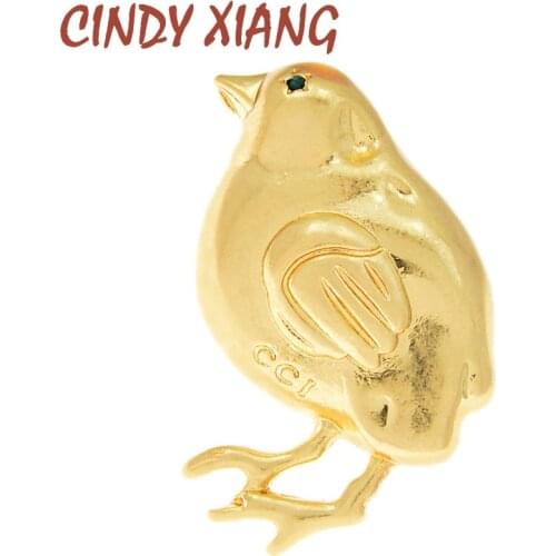 CINDY XIANG New Arrival Gold Metal Bird Brooch Pins Fashion Cute Animal Brooches Unisex Women And Men Party Jewelry Accessories