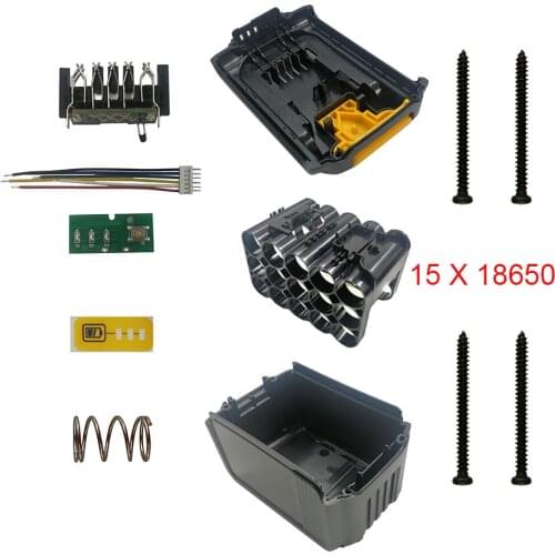 DCB200 Plastic Case PCB Charging Protection Circuit Board Box Housing For DeWolt 18V 20V DCB203 DCB204 Li-ion Battery 15*18650