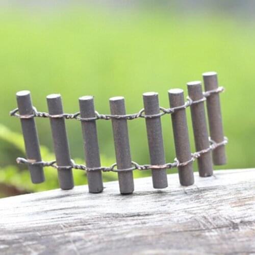 1 Pcs Wooden Resin Craft Mini Fence Barrier For Miniature Fairy Garden Terrarium Branch Palings Showcase Decoration