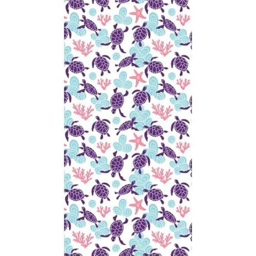 Cute Cartoon Sea Turtle with Starfish Coral Beach Shower Towels for Kids Ethnic Microfiber Ocean Turtles Bathroom Towels Gifts