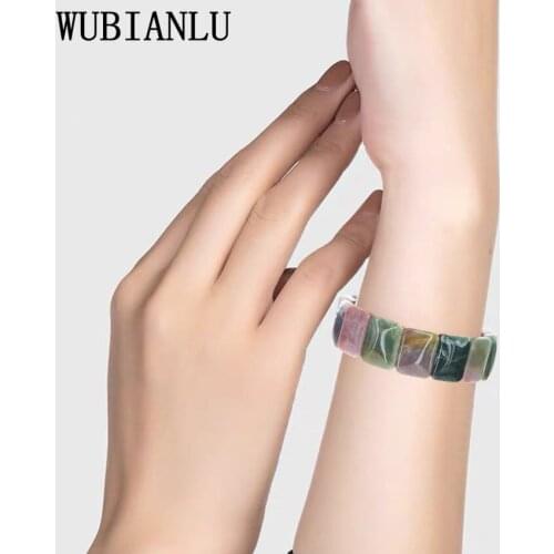 WUBIANLU Natural Agates Elastic Bracelet In Jewelry Multi Element Stone Collocation 8 Shapes Selected Fashion Best Selling