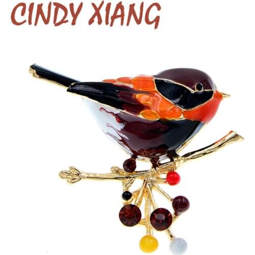 CINDY XIANG Enamel Bird Brooches For Women Beautiful Color 3D Desgin Spring Pin 4 Colors Available Fashion Jewelry New 2021