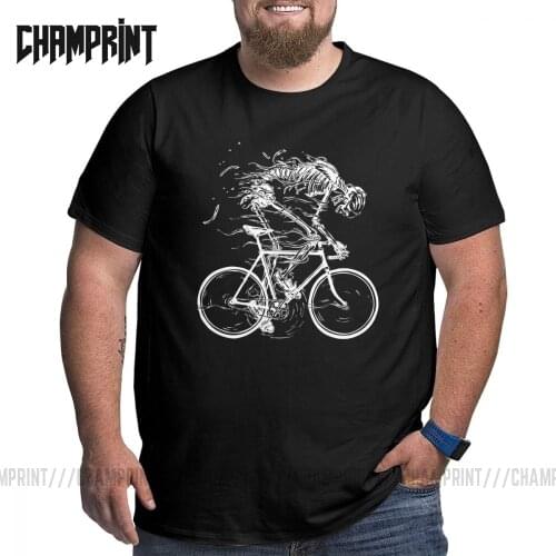 Skeleton Skull Cycle T-Shirt for Men Plus Size Cotton Tees Large Big Size Short Sleeve T Shirts Classic Clothing 4XL 5XL 6XL