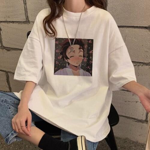 Women Demon Slayer Kimetsu No Yaiba Print Anime T-shirt Tops 2020 Summer Fashion Short Sleeved T-shirt Girl,Drop Ship